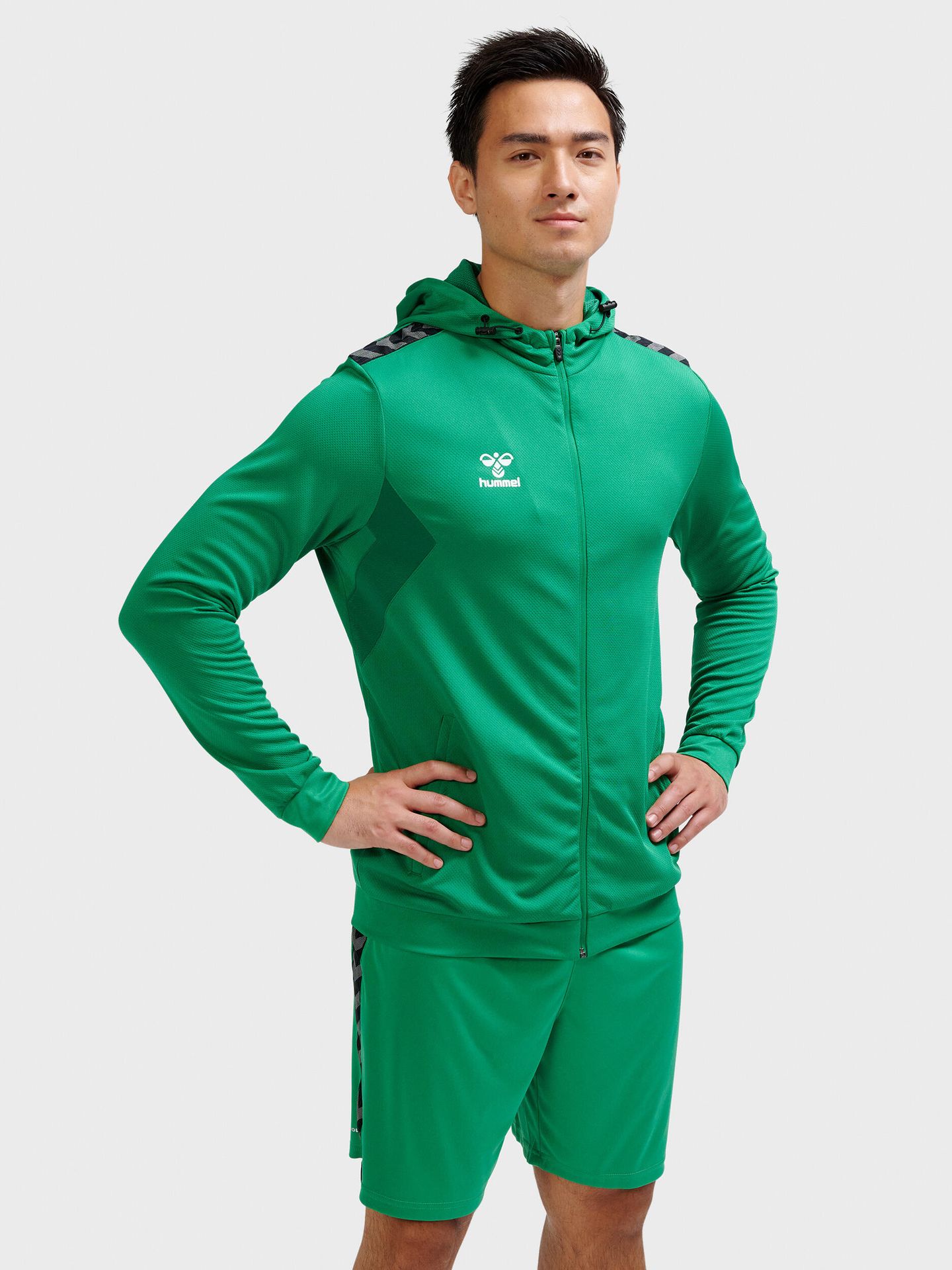 Poliestrowa bluza dresowa z kapturem i zamkiem błyskawicznym Hummel Authentic