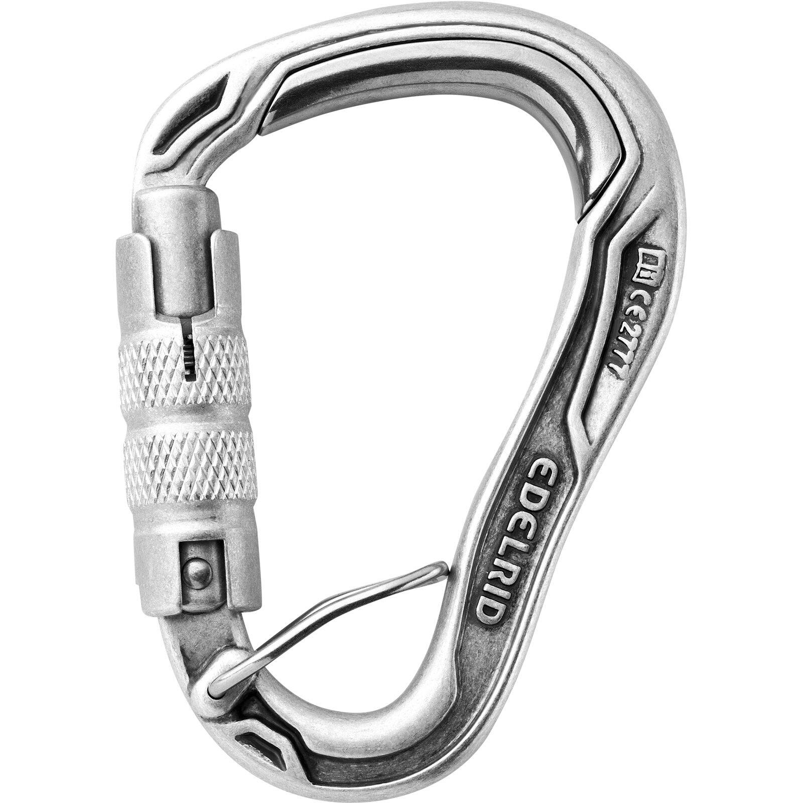 Edelrid HMS Bulletproof Triple FG Eco Carabiner, srebrny 2022 Karabinki zakręcane 737840001070
