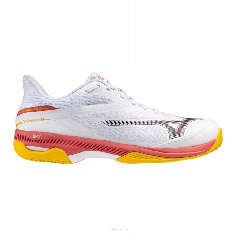 Męskie buty tenisowe Mizuno Wave Exceed Court AC M White/Calypso Coral/Citrus EUR 42