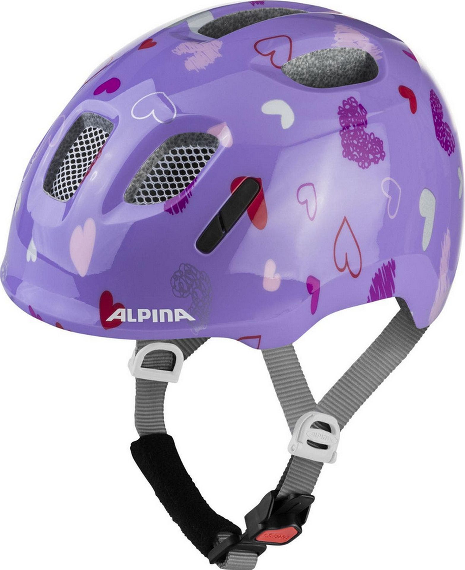 Kask dziecięcy Ximo 2, fioletowe serca