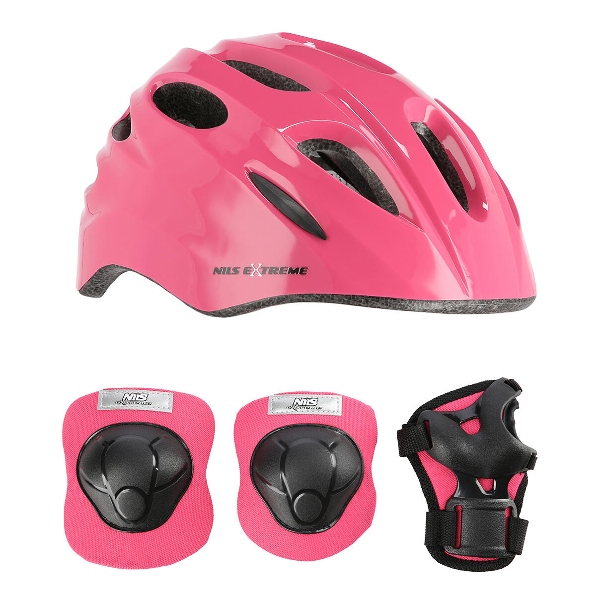Nils EXTREME MTW01+H210 RÓŻOWY ROZM. XS KASK Z OCHRANIACZAMI ZESTAW EXTREME 16-70-303