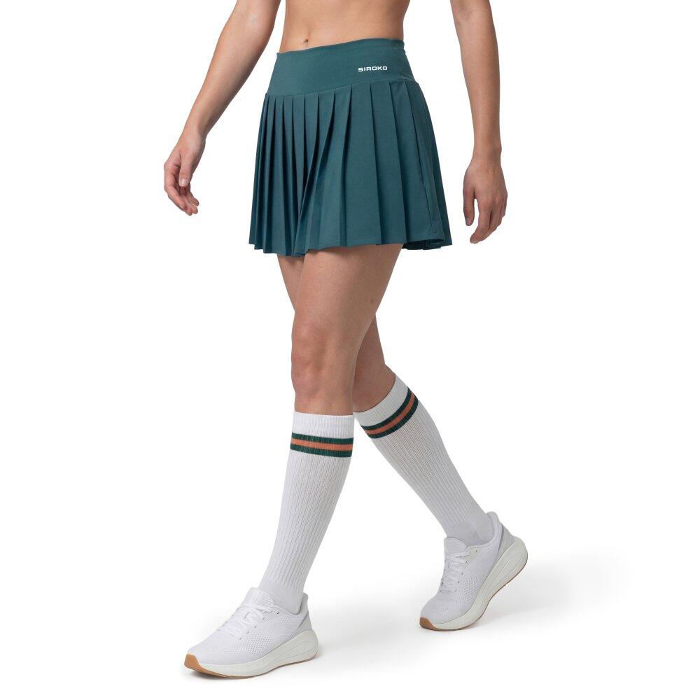 Damskie spódnico-spodenki tenisowe Siroko Flow Femme-W Green