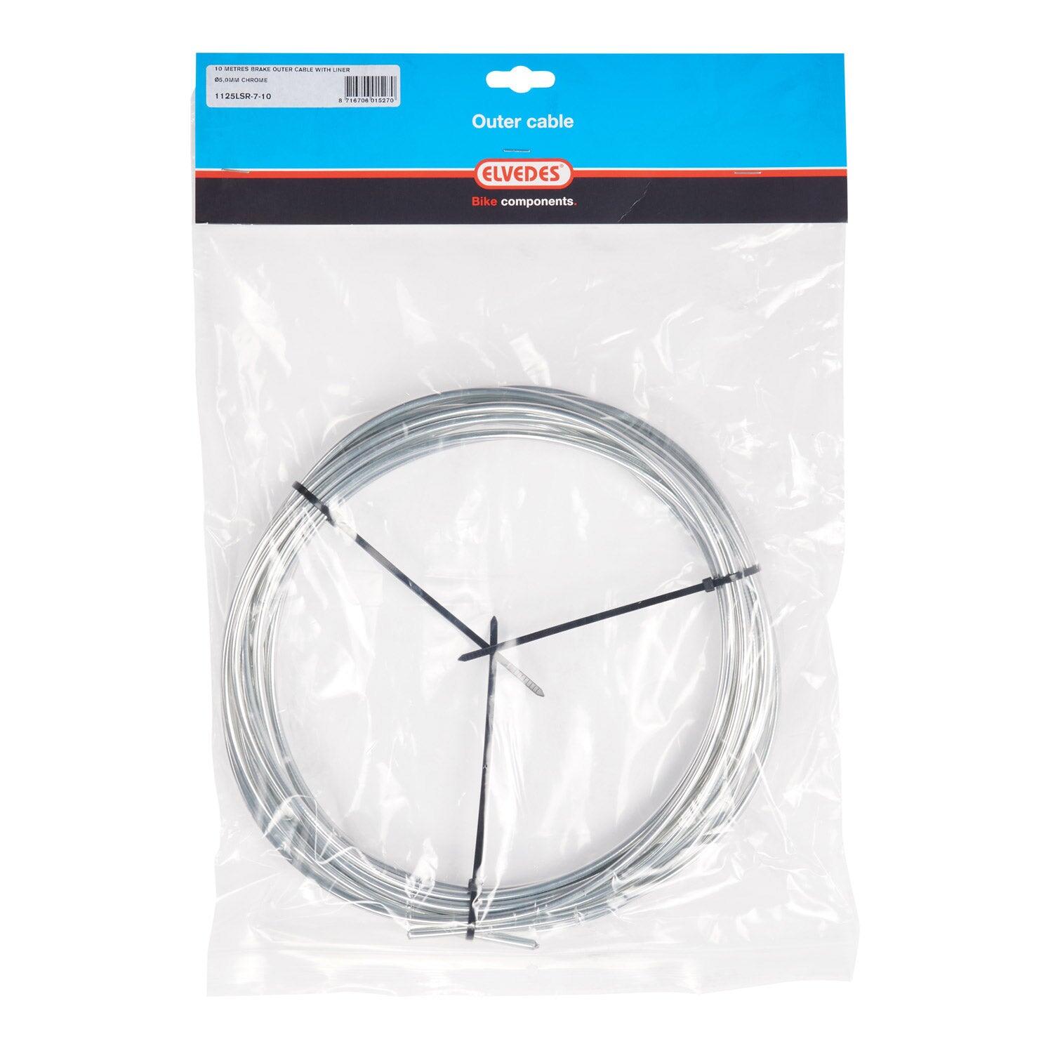 Zewnętrzny kabel hamulcowy Elvedes chrom 10 m 5 mm