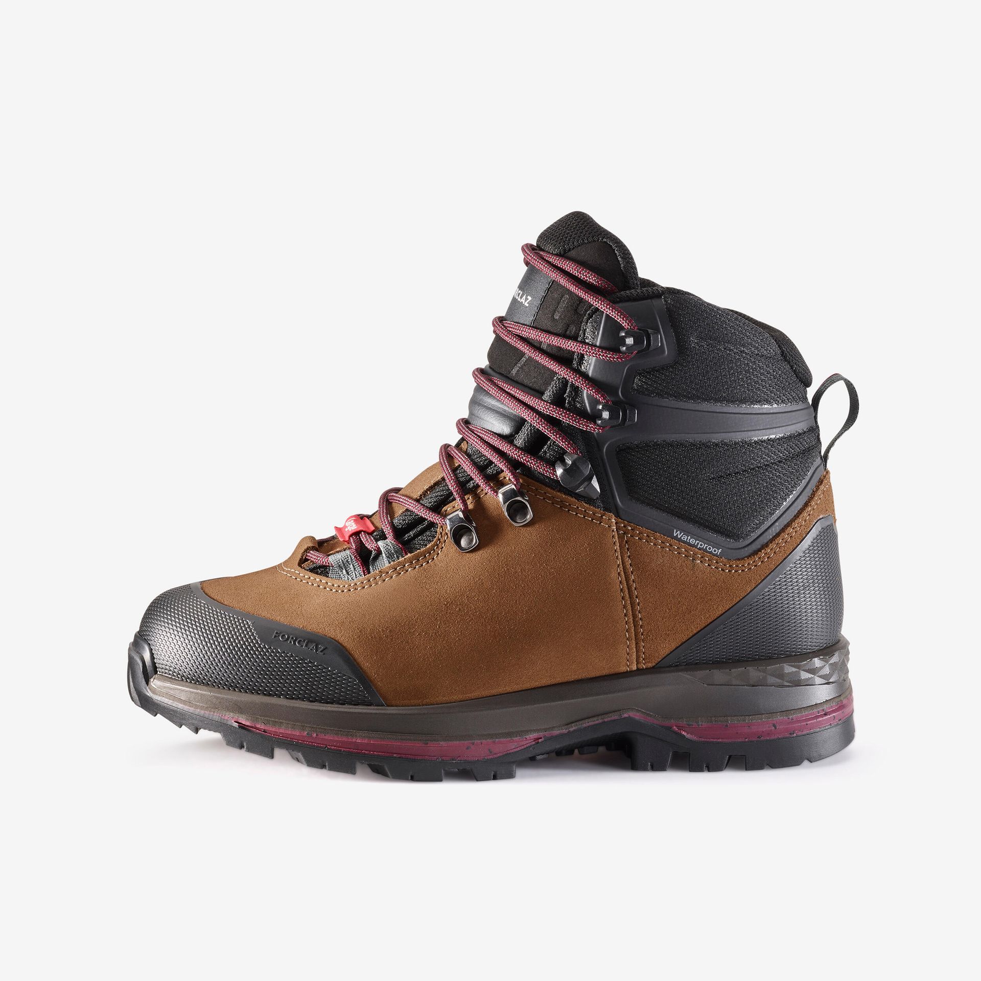 Buty trekkingowe damskie Forclaz mt100 szerokie, skóra, wodoodporne