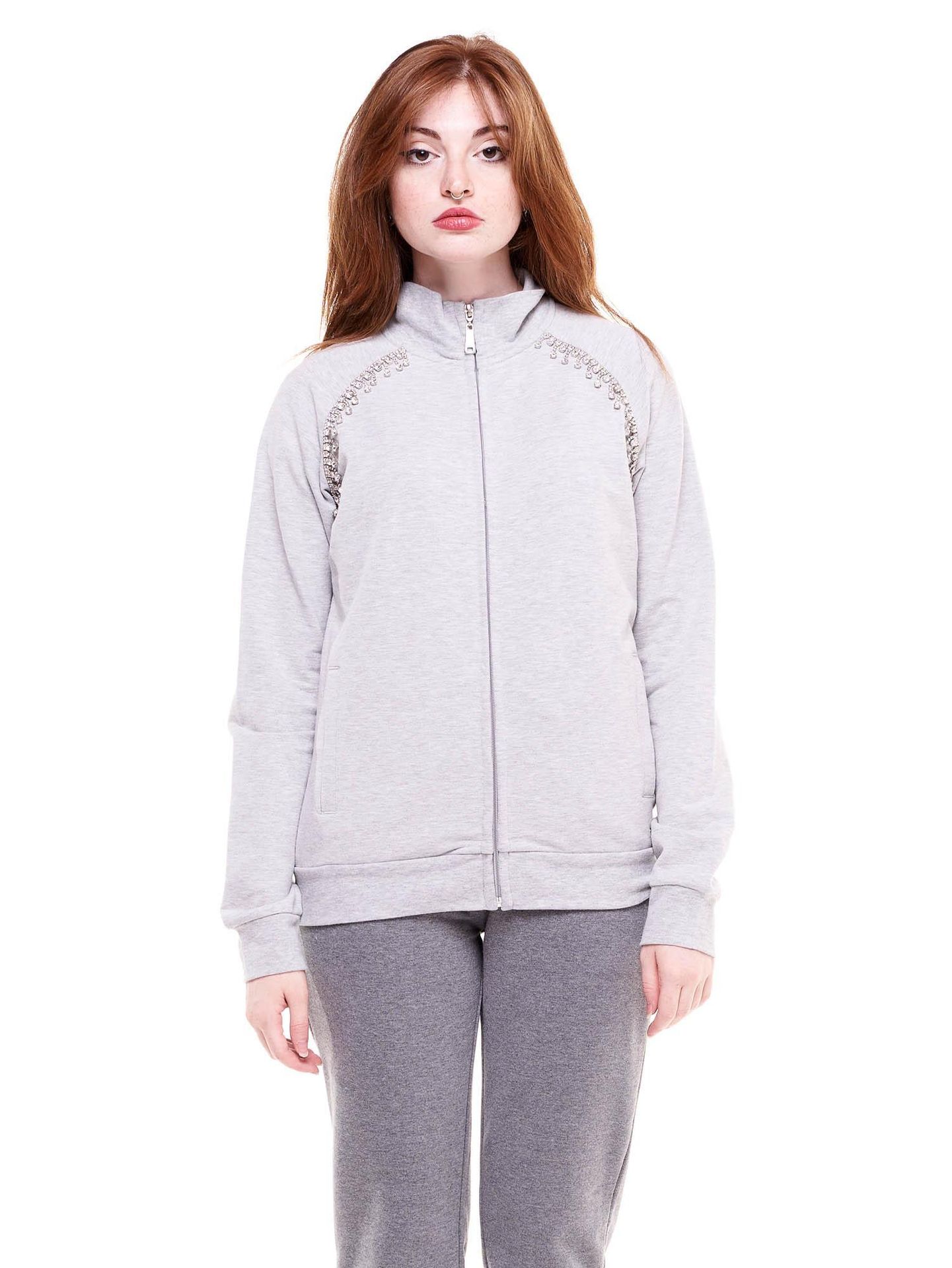 Bluza z bawełna z pełny zamek błyskawiczny na co dzień