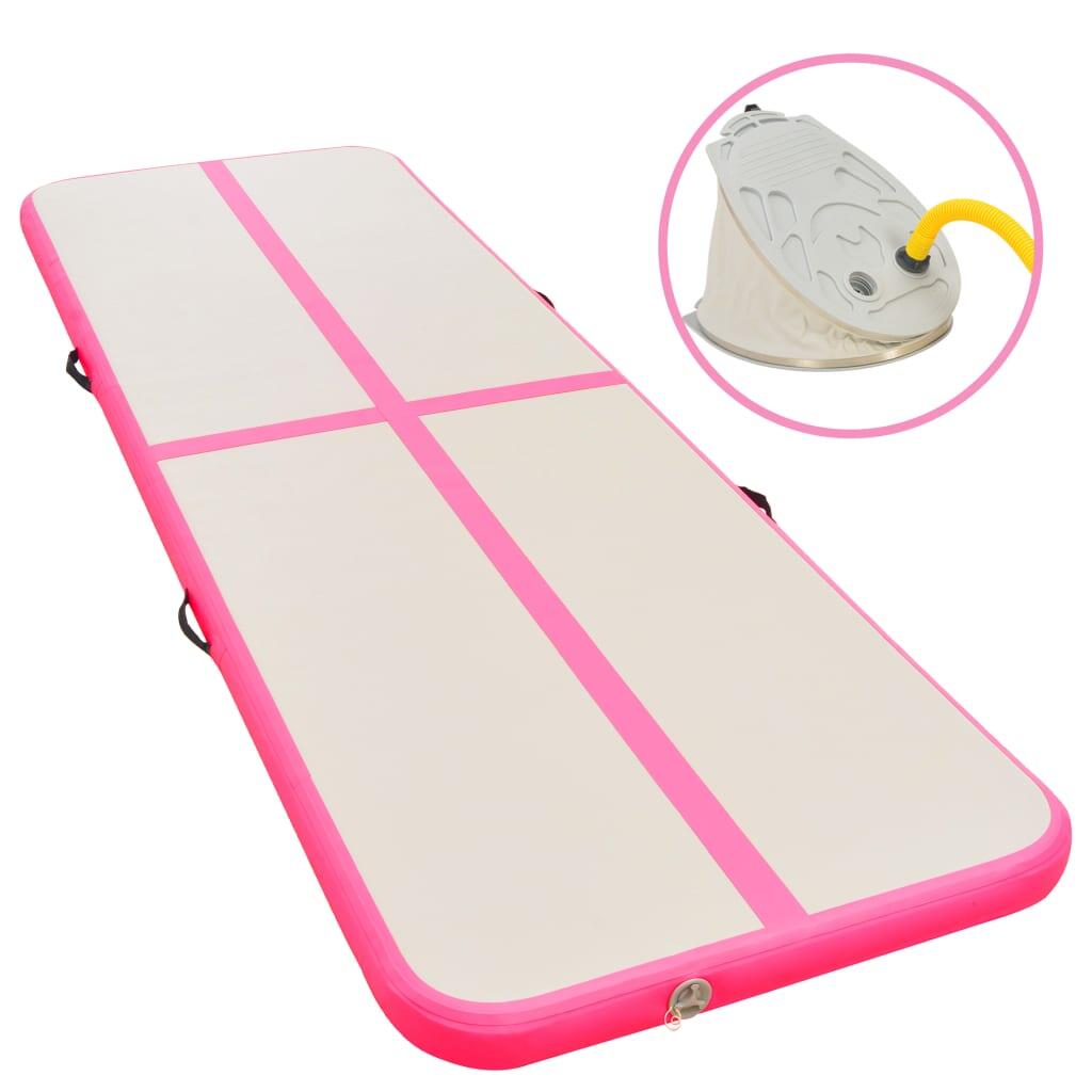 Vida Mata gimnastyczna z pompką 300x100x10 cm PVC różowa V-91912