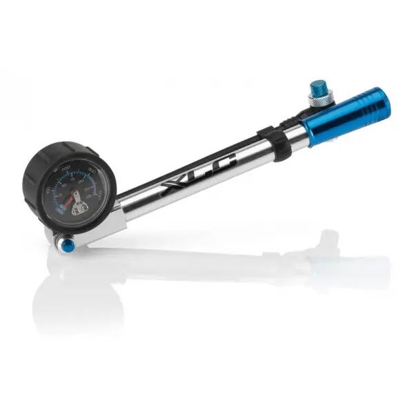 XLC pompa powietrza pompa Suspension highair Pro H03 PU, srebrny/niebieski, 2501956600 2501956600_silber/blau