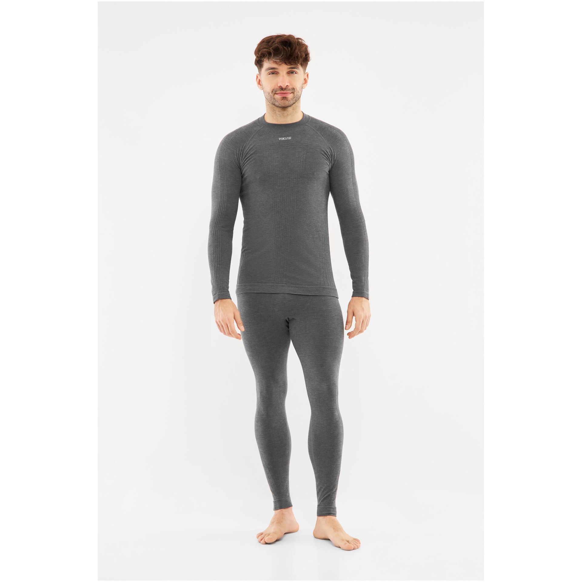 Komplet bielizny termoaktywnej męskiej PrimaLoft z kaszmirem Viking Tende Man Set 0800 szary XL