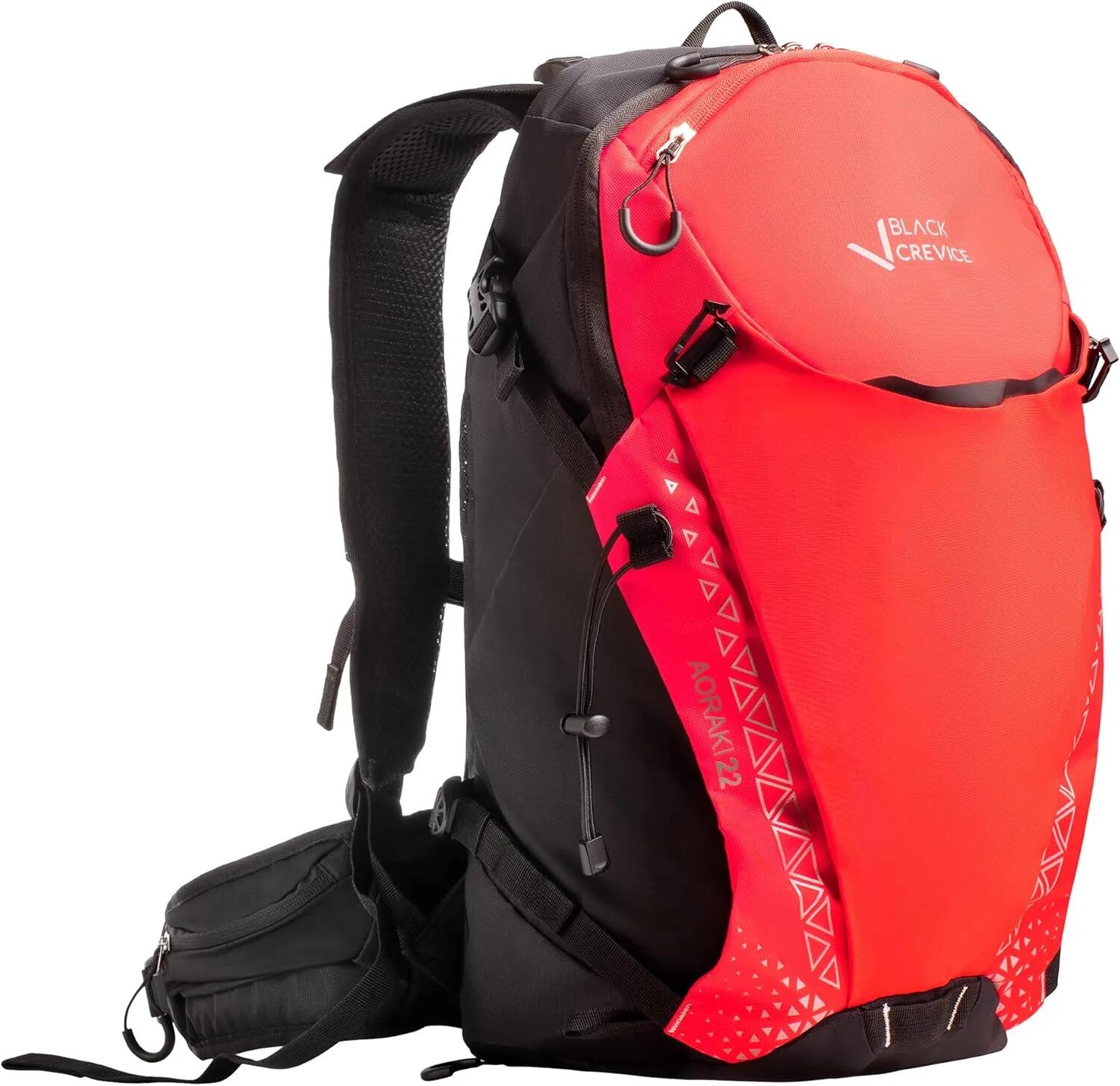 Black Crevice Plecak na wędrówki i rower AORAKI 22 l I wysokiej jakości plecak outdoorowy z systemem do picia i pokrowcem przeciwdeszczowym I regulowany plecak narciarski I ergonomiczny plecak dla