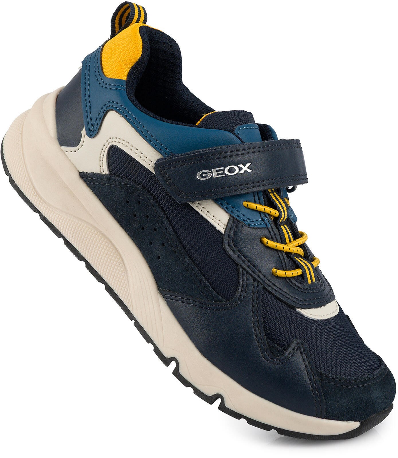 Buty dziecięce sportowe sneakersy dla chłopca ekoskóra na rzep GEOX ROONER