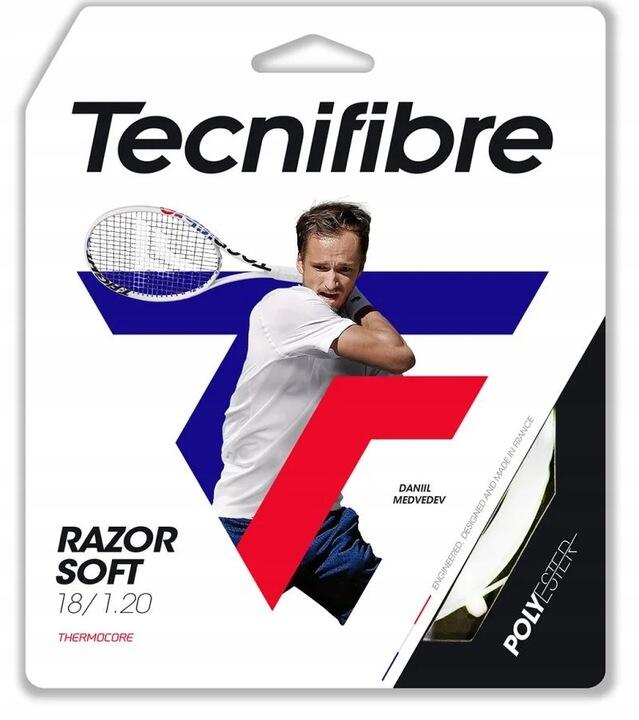 Naciąg tenisowy biały Tecnifibre Razor Soft (12 m)