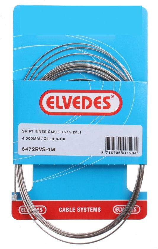 Linka wewnętrzna Elvedes stal nierdzewna 4 m 1,1 mm 1x19 nipel 4x4 mm
