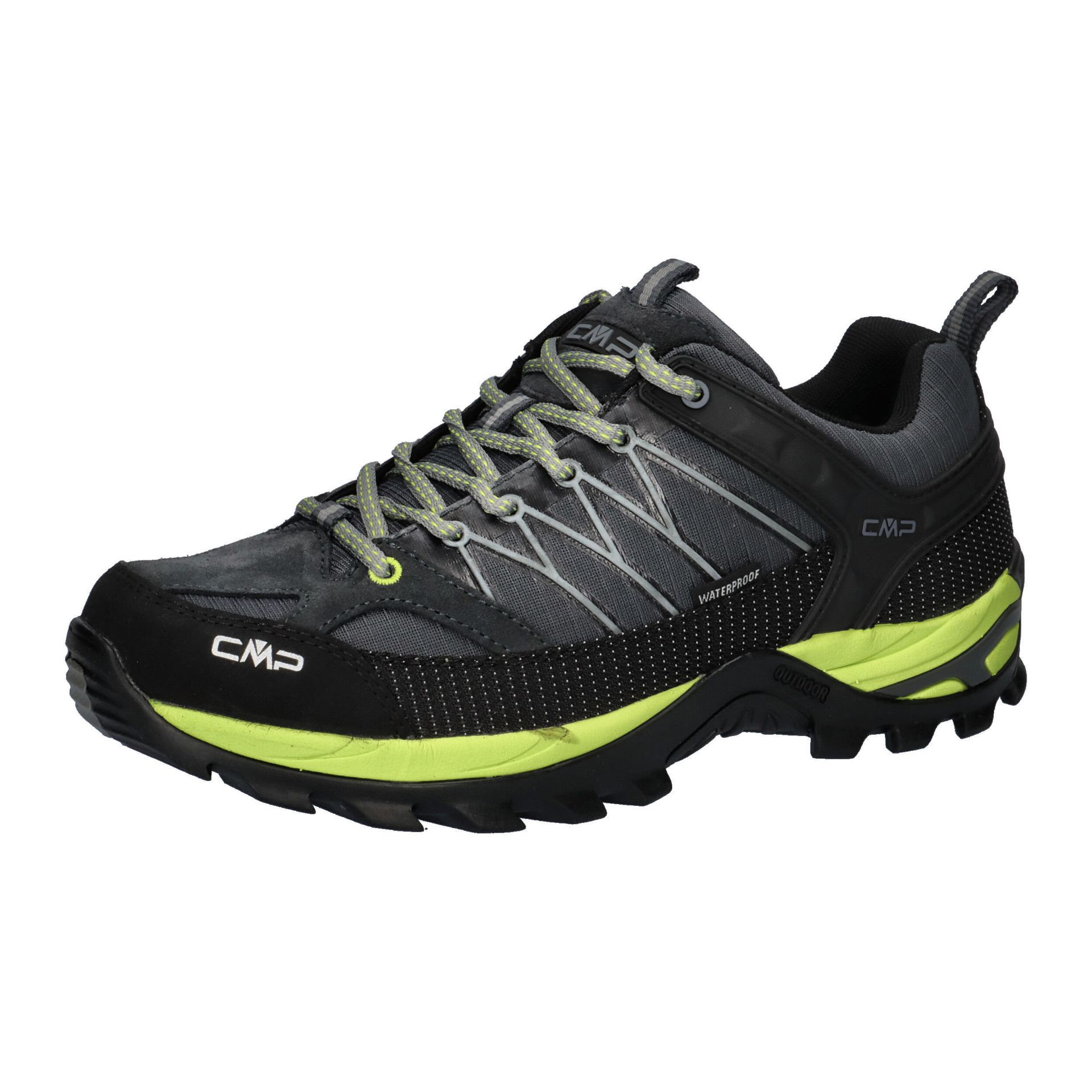 CMP Męskie buty trekkingowe Rigel Low Wp Walking, antracytowo-limonkowe, rozm. 44, Antracite Limegreen, 44 EU
