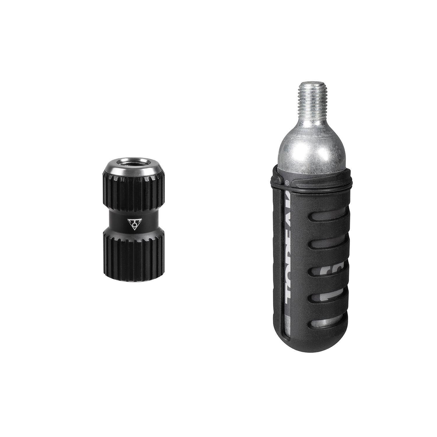 Pompka ręczna Topeak Nano AirBooster, z/1 szt 16g CO2 cartridge z pokrowcem
