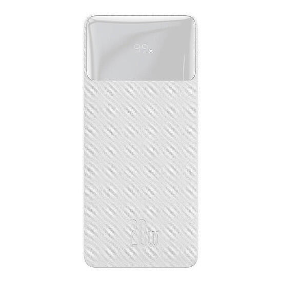 Baseus Bipow powerbank z szybkim ładowaniem 10000mAh 20W biały Overseas Edition + kabel USB-A - Micro USB 0.25m biały PPBD050502