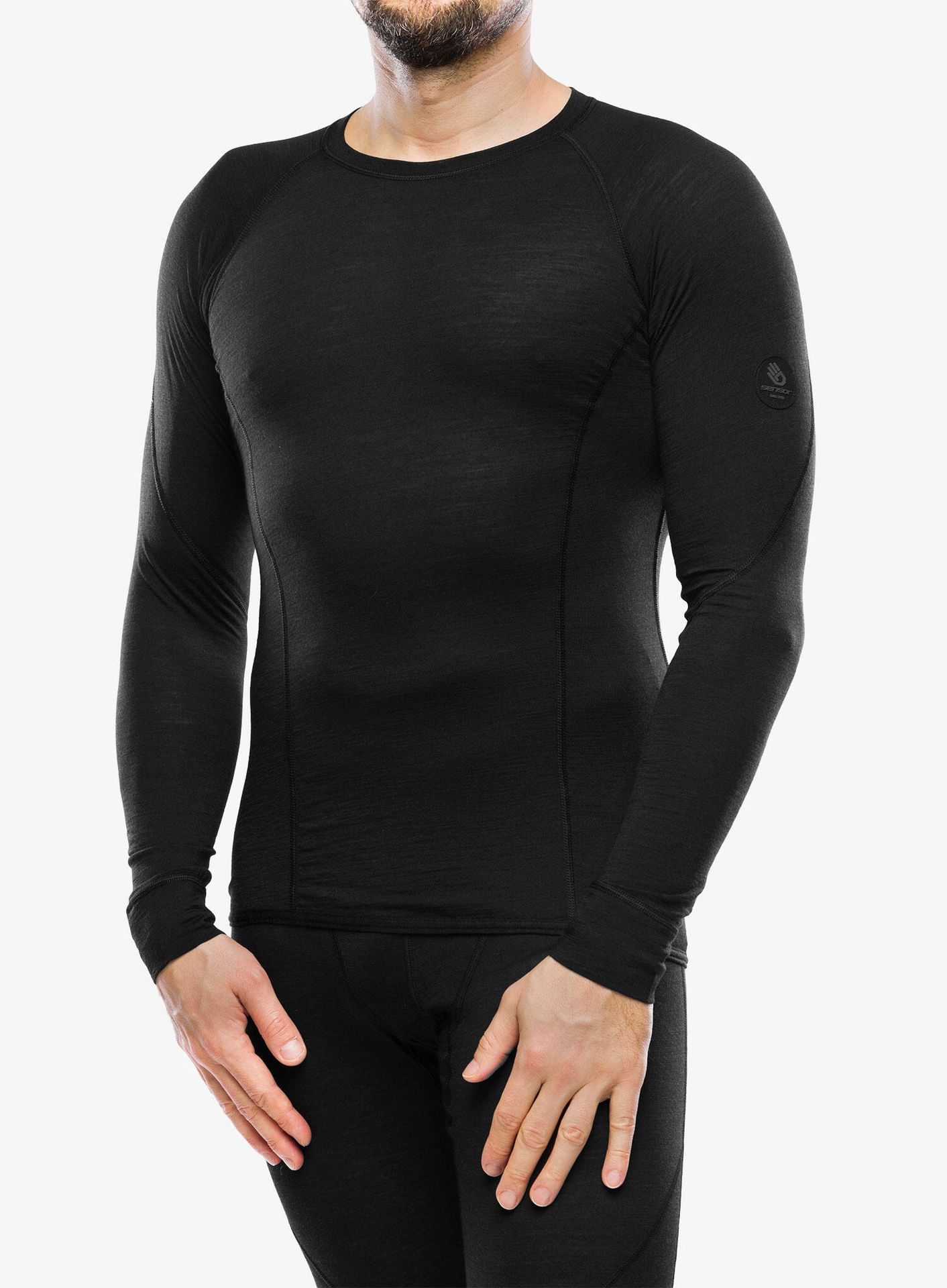 Sensor Merino Air Tee LS - czarna bluza termoaktywna