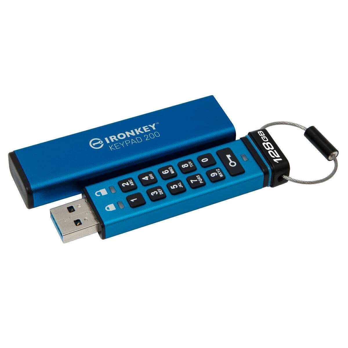 Pendrive, KINGSTON, IronKey Keypad 200 128GB, FIPS 140-3 Lvl 3 AES-256