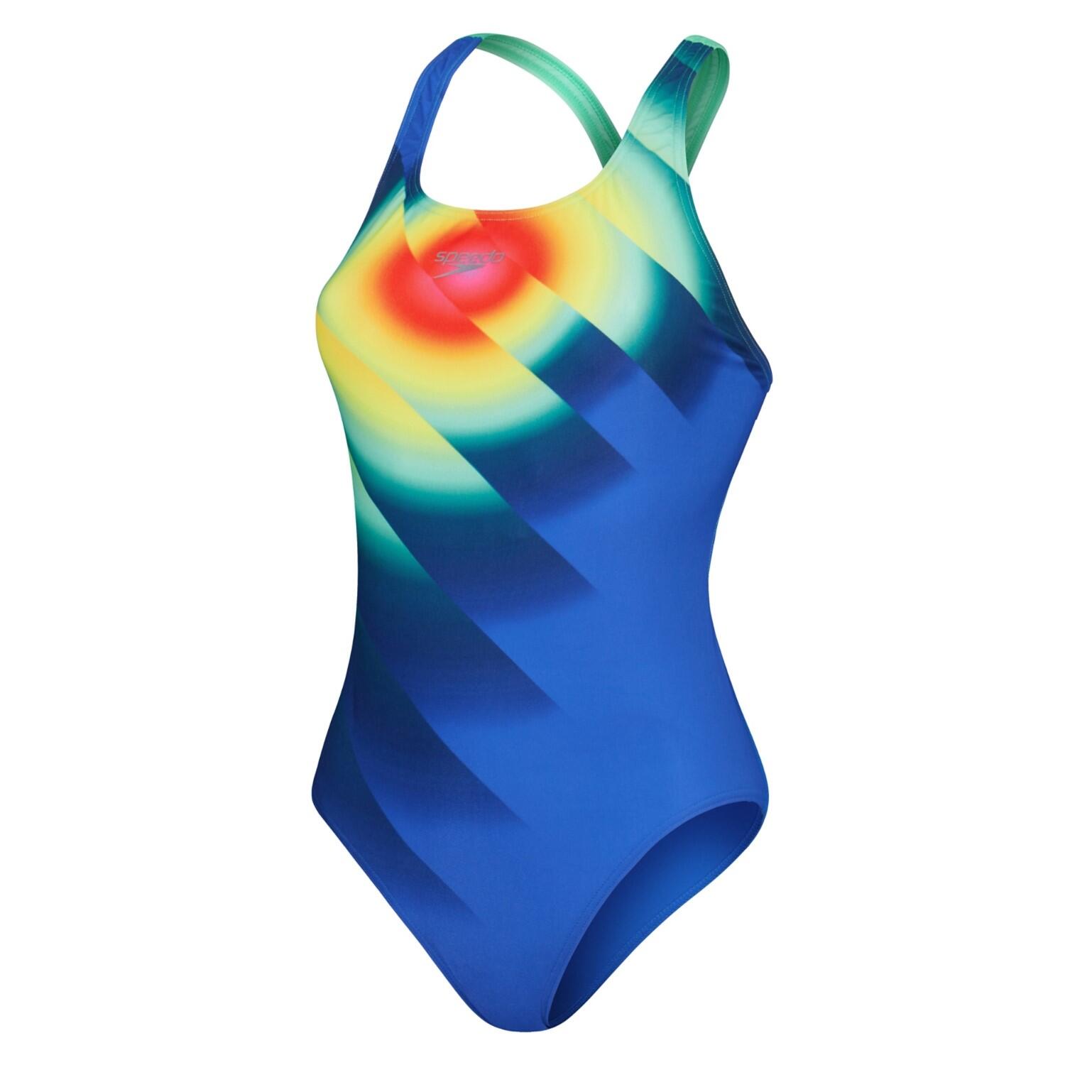 Strój Kąpielowy Speedo Digital Powerback – Niebieski/Zielony – Rozmiar 28