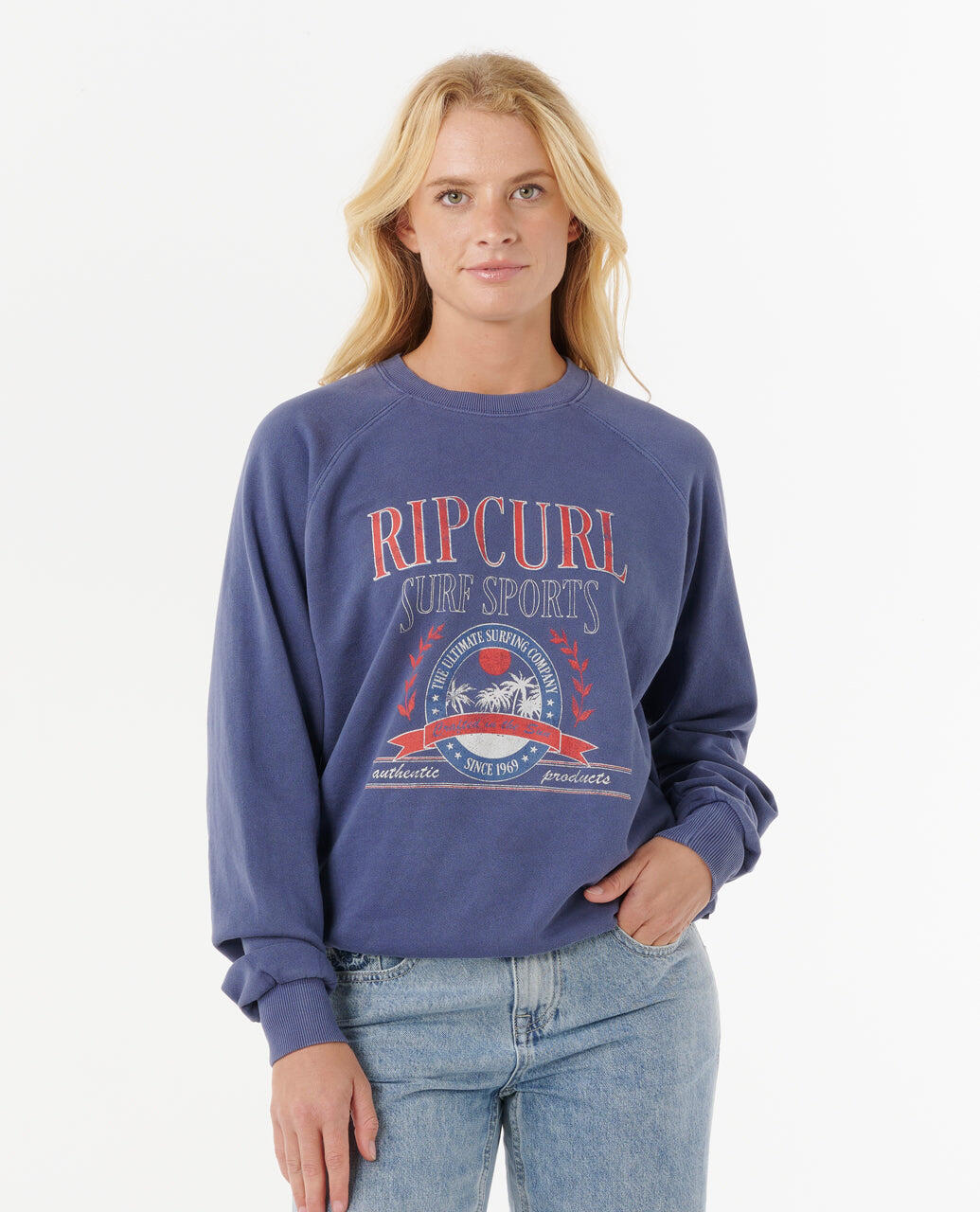 Rip Curl Surf Dept. Relaxed Raglan Crew - Navy