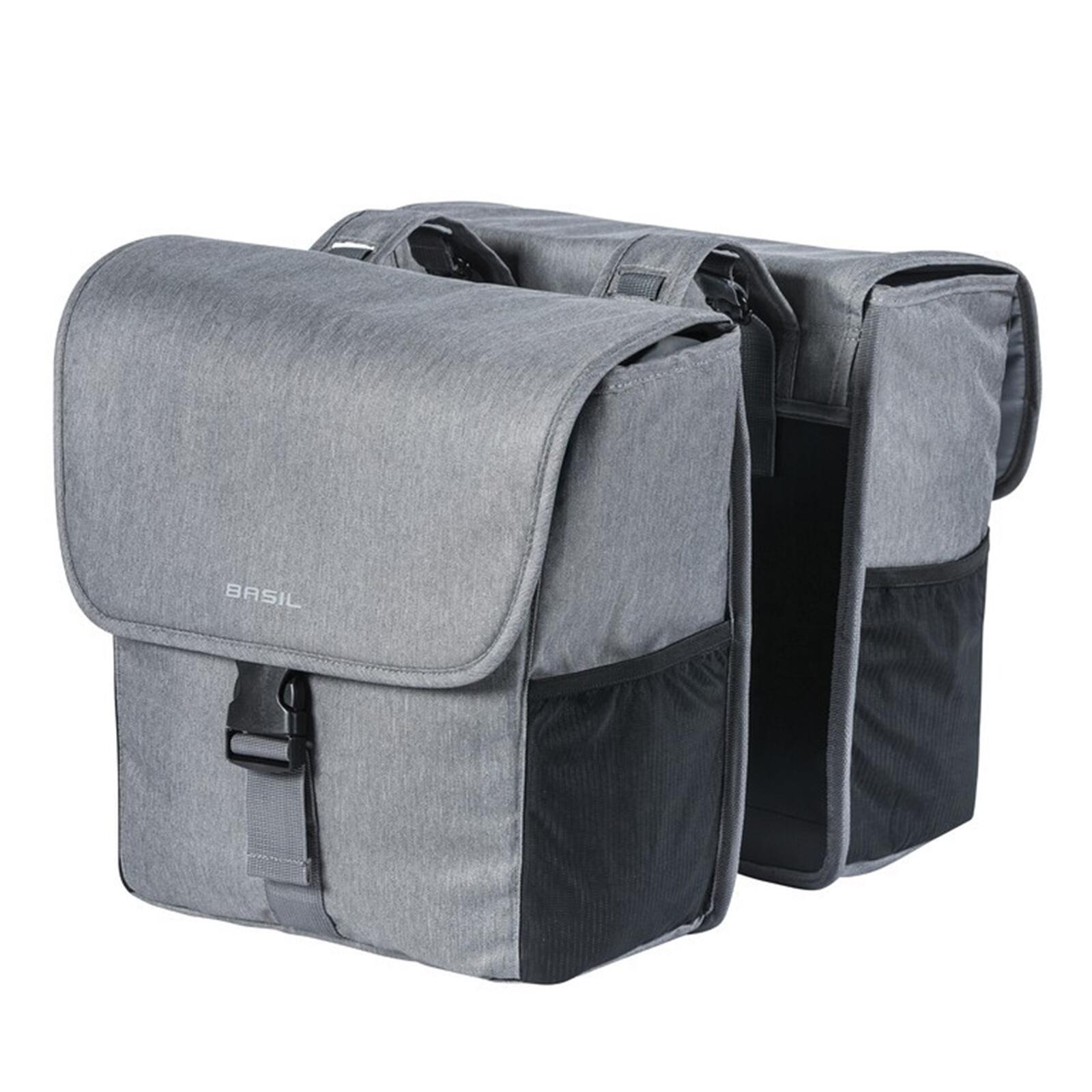 Basil Sakwa miejska podwójna GO DOUBLE BAG 32L, mocowanie na paski, szary (NEW) A-BAS-17764