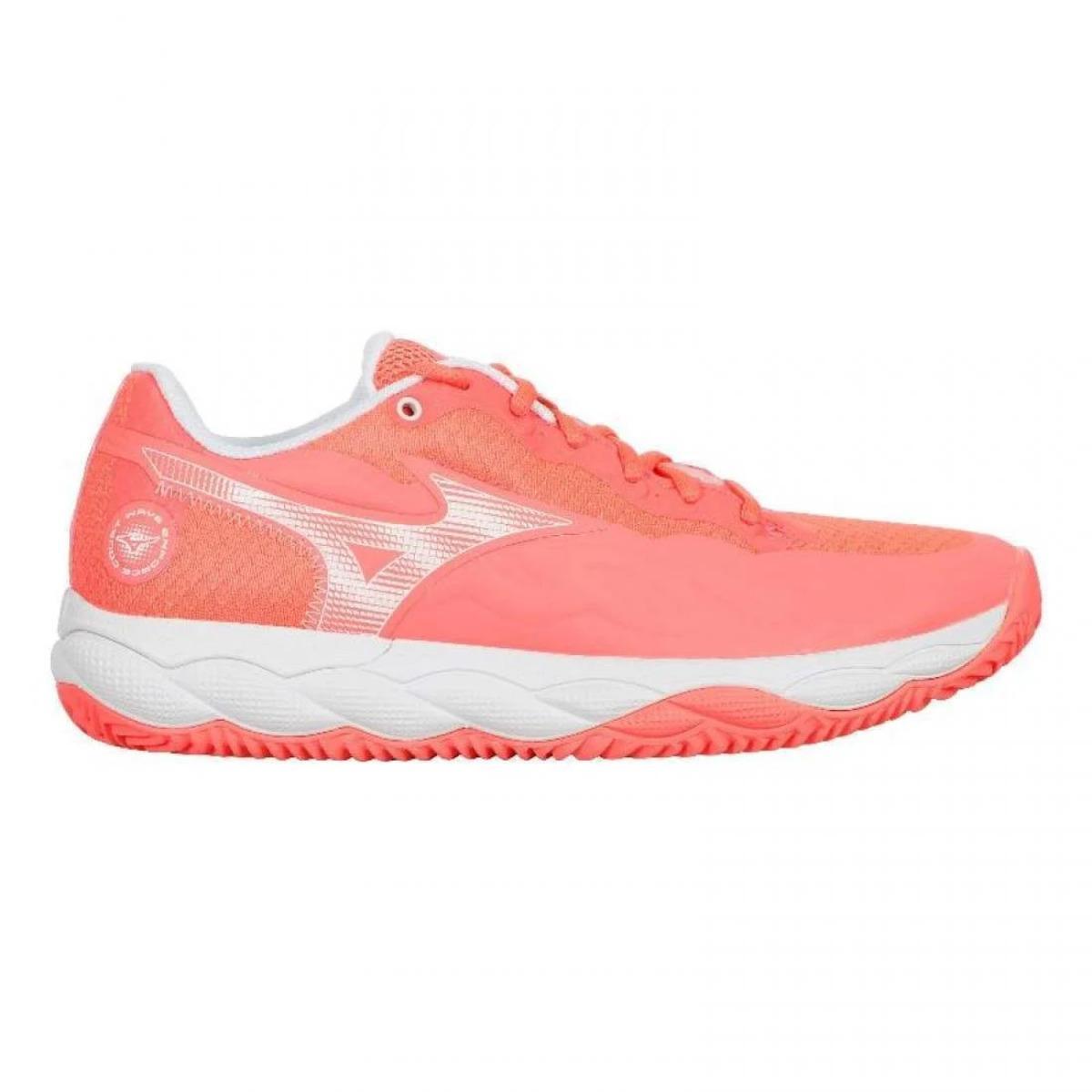 Damskie buty tenisowe Mizuno Wave Enforce Court Clay W Calypso Coral/White/Barelypink EUR 36,5