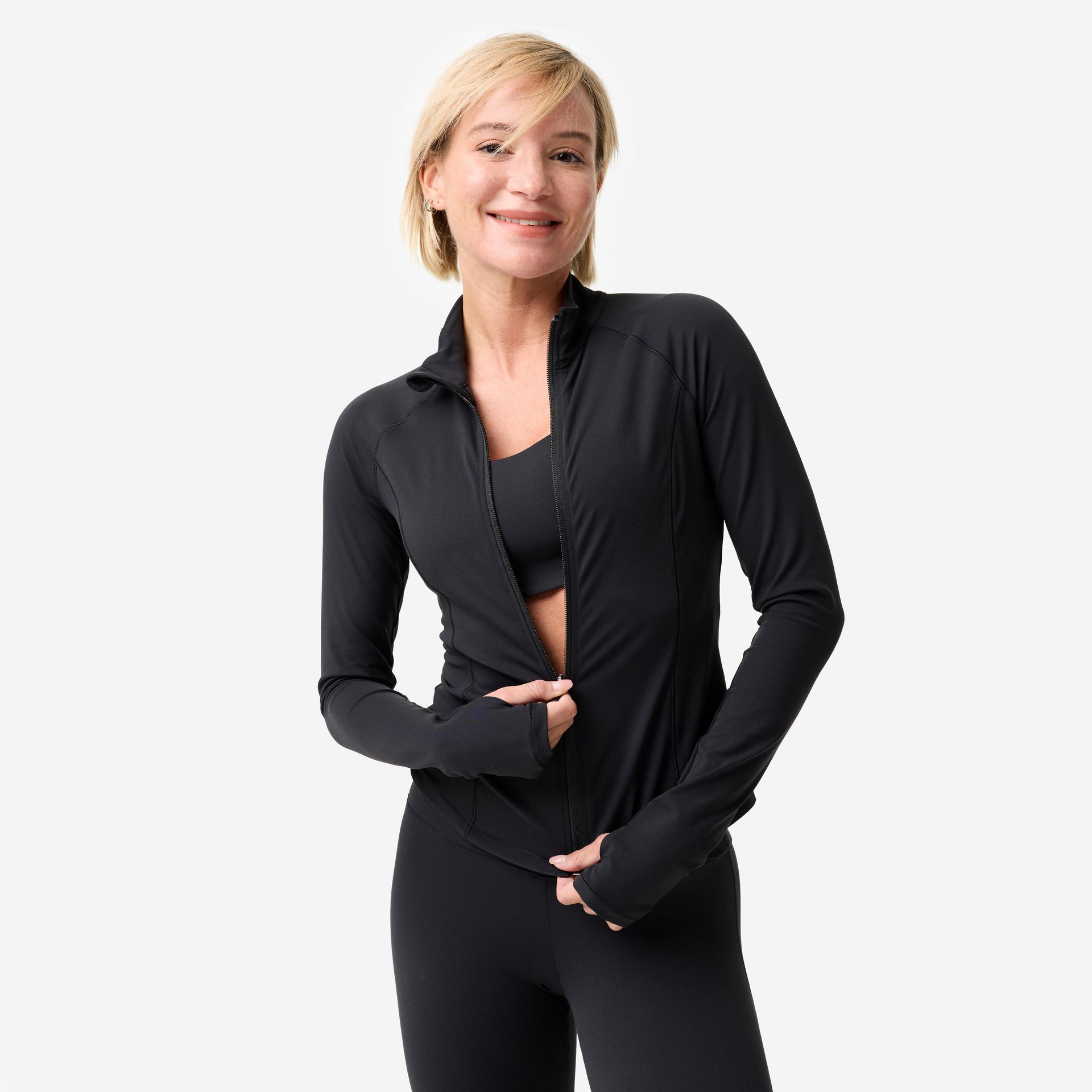 Bluza do jogi i pilatesu damska Domyos Breathe rozpinana
