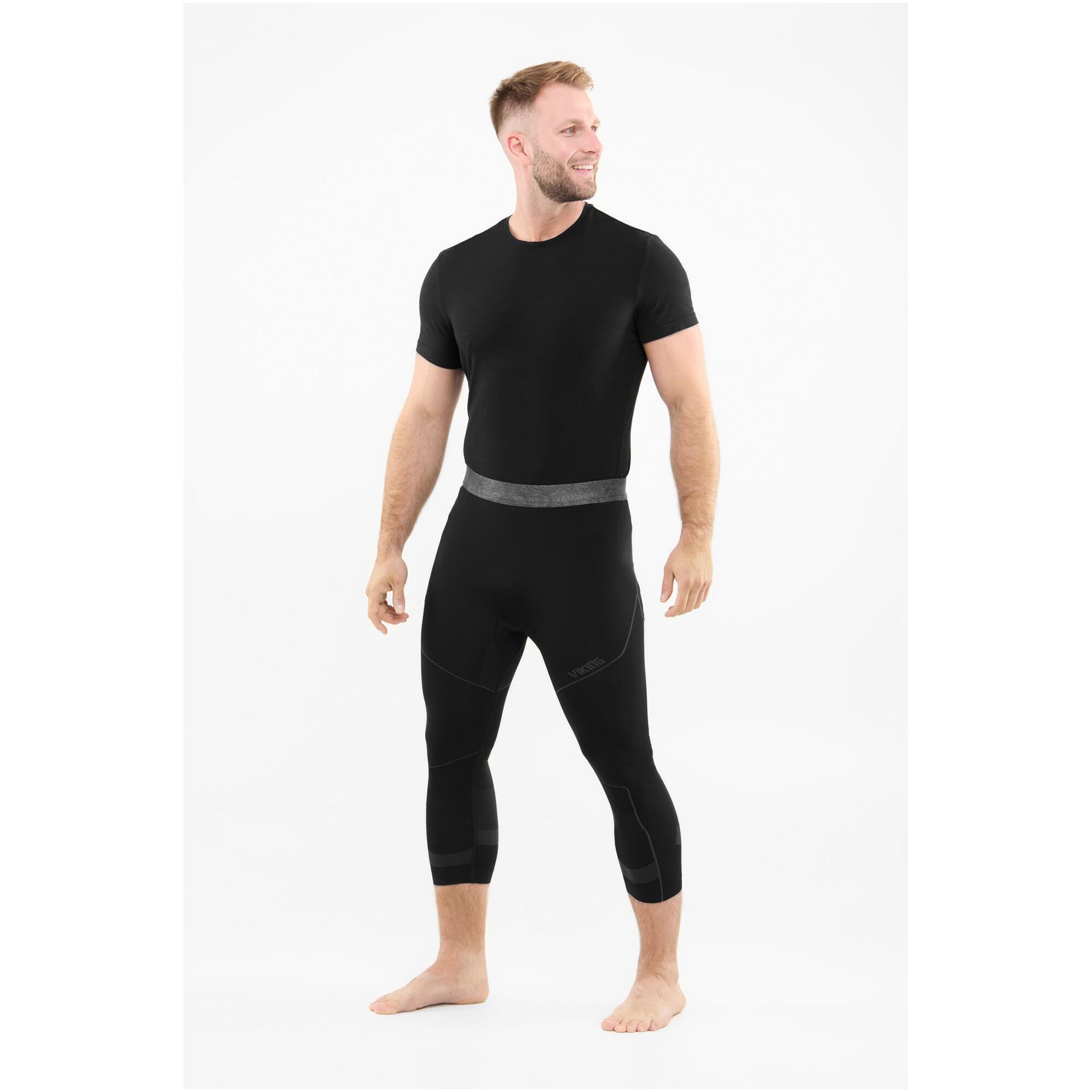 Getry termoaktywne męskie z bambusowego włókna węglowego Viking Gary Pants 3/4 0900 czarny L