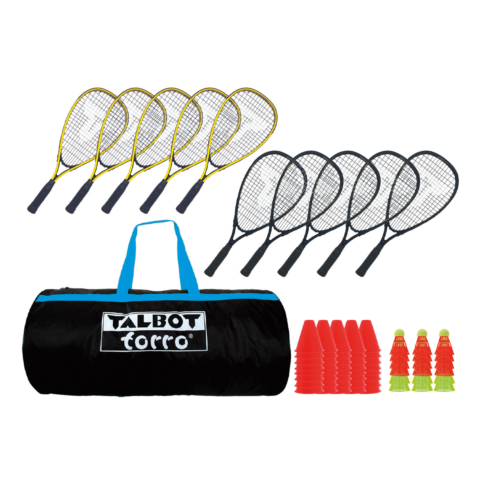 Talbot Torro Speed Badminton zestaw w Sportsbag zestaw szkolny dla 10 graczy, 490100 490100