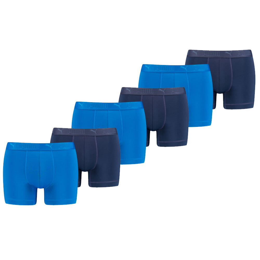 Puma Sportowe bokserki z mikrofibry, 6 szt. Niebieskie