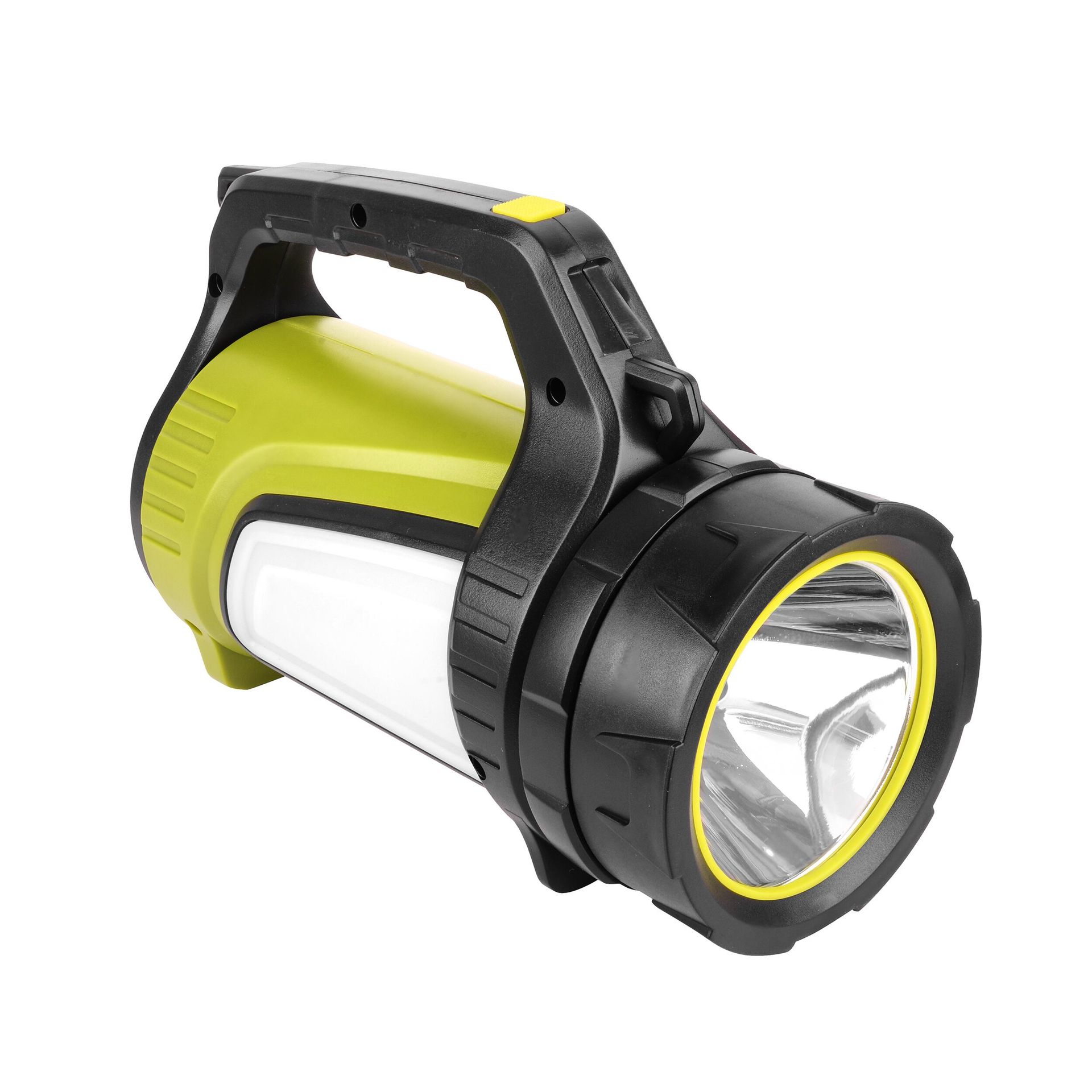 Latarka LED SZPERACZ 10W 500lm akumulatorowa (4x18650- 8000mAh litowa) różne tryby świecenia, zasięg 500m, ładowana przez USB, powerbank IP44 IP44 GERMINA