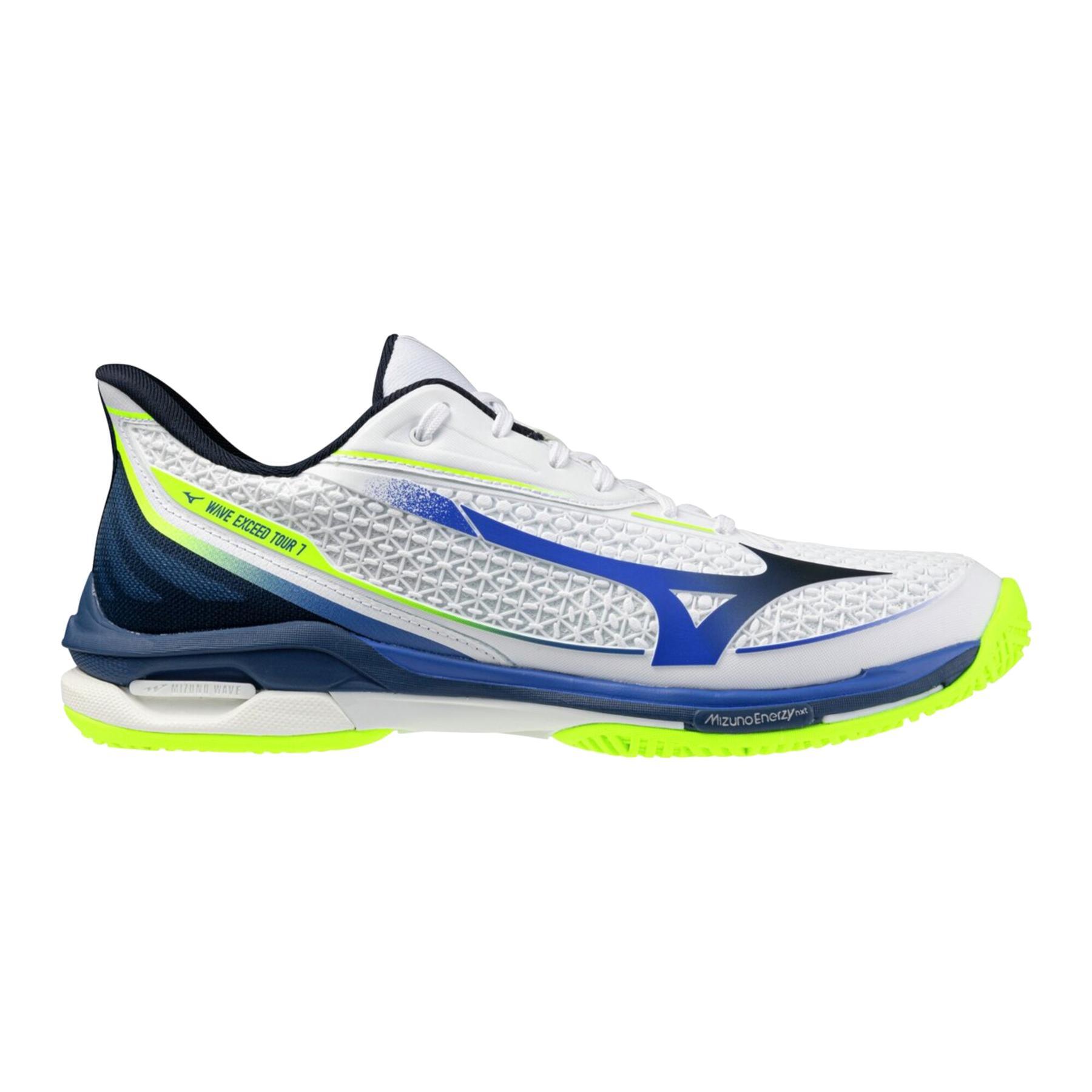 Męskie buty tenisowe Mizuno Wave Exceed Tour 7 AC White/Dazzling Blue/Lightning EUR 44
