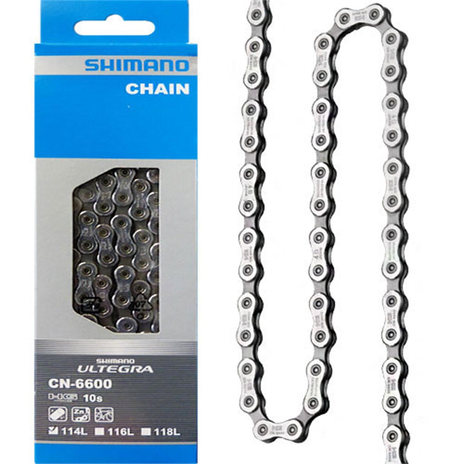 SHIMANO Łańcuch Ultegra CN-6600 / Ilość biegów: 10 / Ilość ogniw: 114 / Wersja opakowania: standard ICN6600114I