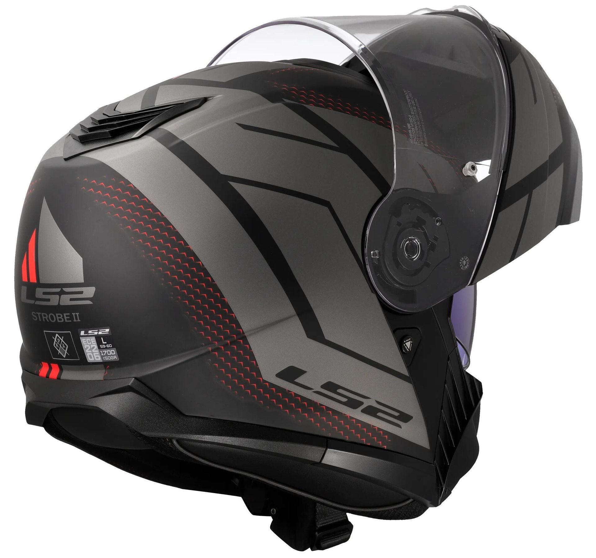 Kask LS2 FF908 Strobe II Code z klapką, 3XL (czarny mat / szary)