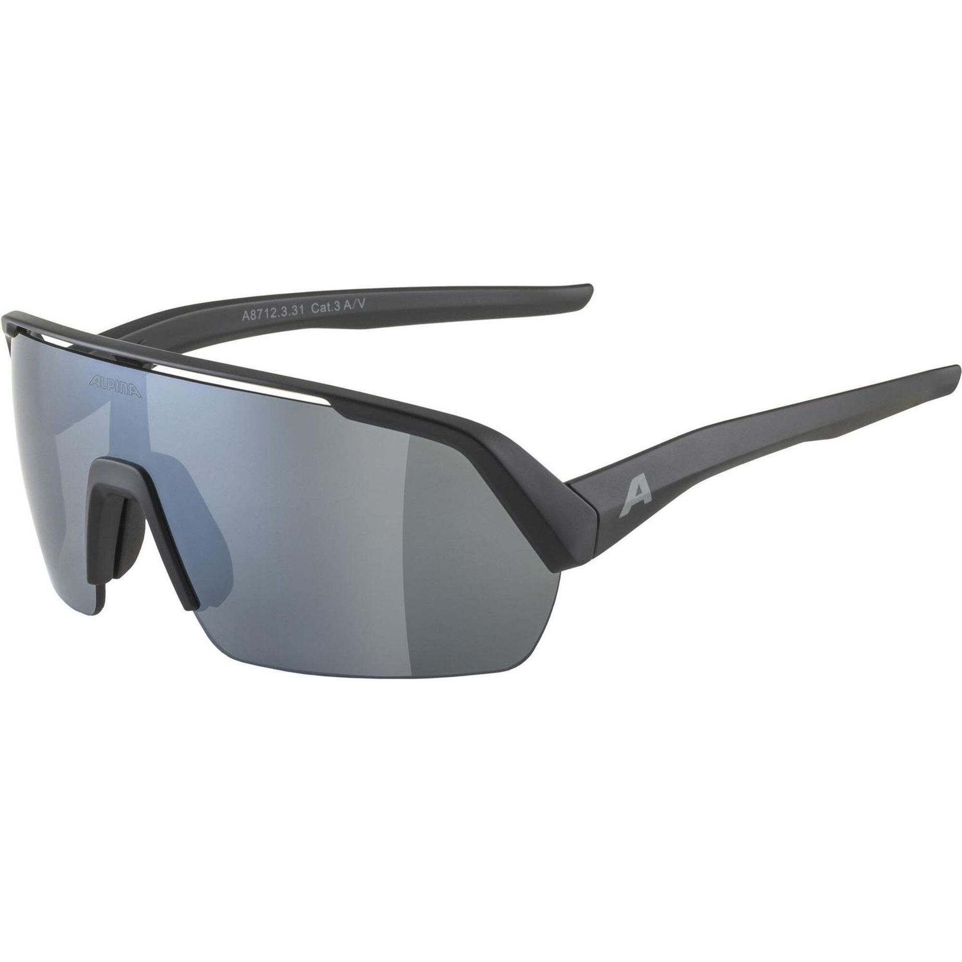 ALPINA Unisex - Dorośli, TURBO HR Okulary sportowe, black matt/black, One Size