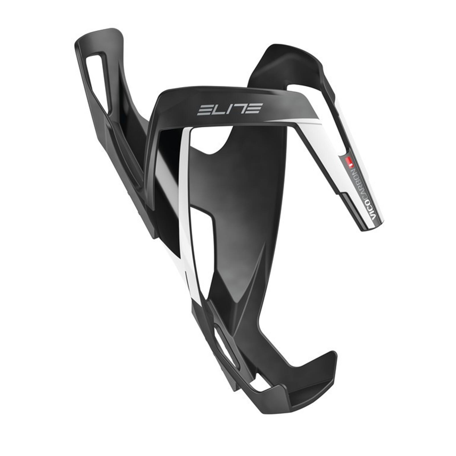 ELITE Vico Uchwyt na bidon Carbon, czarny/biały 2021 Uchwyty 252241