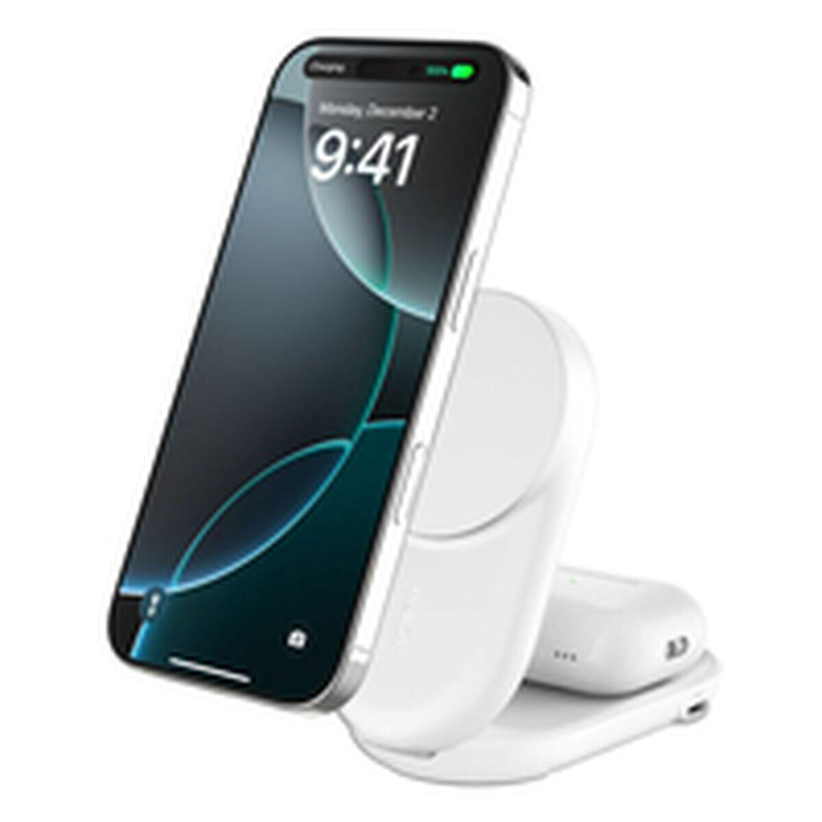 Belkin Ładowarka magnetyczna Qi2 25 W, składana 2w1, zasilacz 45W, biała