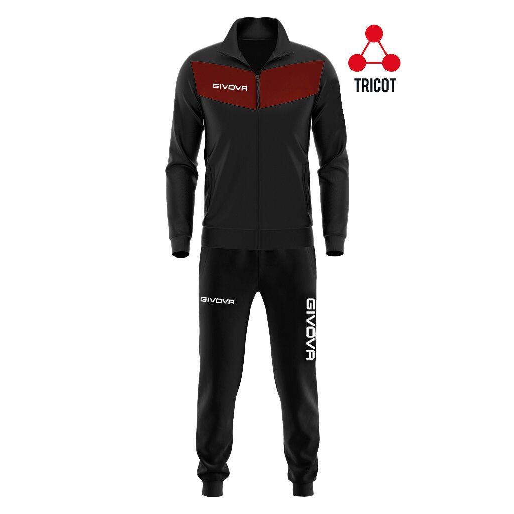 GIVOVA dres sportowy męski komplet bluza i spodnie TR018 czarny/zielony