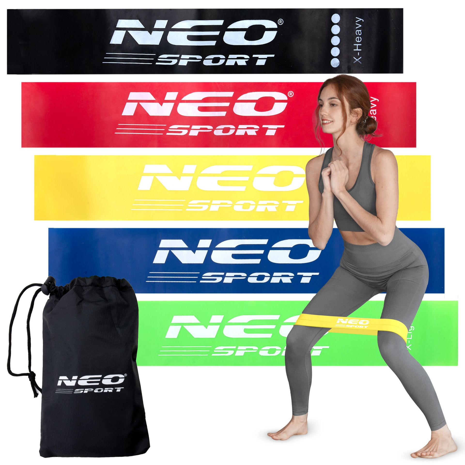 Zestaw taśm oporowych do ćwiczeń, 5 szt, Neo-Sport