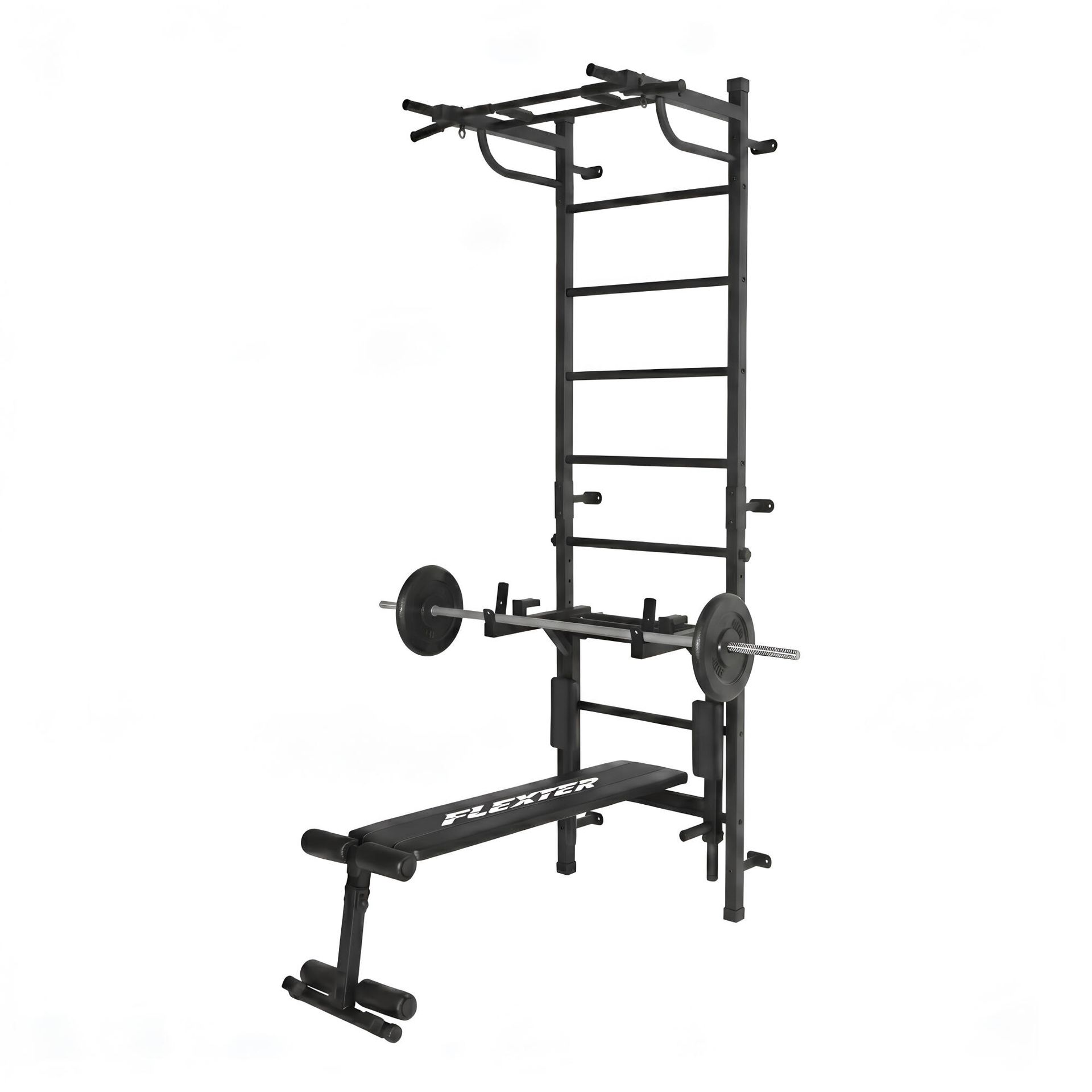 MAŁPISZON Drabinka Kraft Light 3w1 srebrna z wyciągiem + ławka + poręcze 200kg