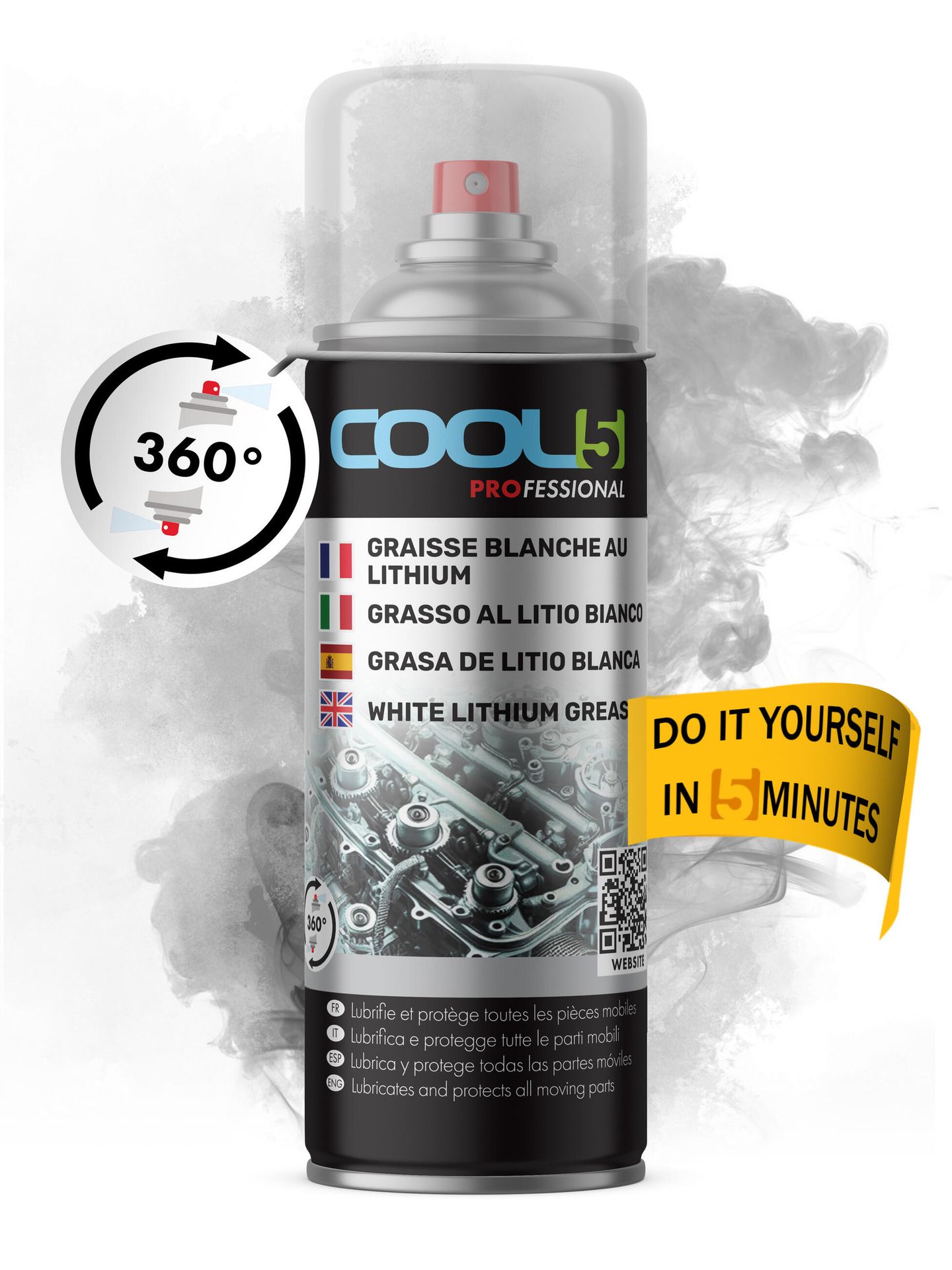Smar rowerowy biały Cool5 White Grease 360° Spray uniwersalny