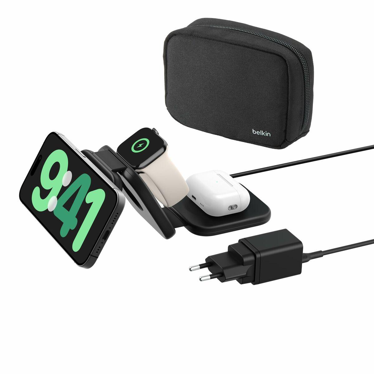 Belkin BoostCharge Pro Słuchawki, Smartfon, Smartwatch Czarny Prąd przemienny, USB Bezprzewodowe ładowanie Szybkie ładowanie Wewnętrzna