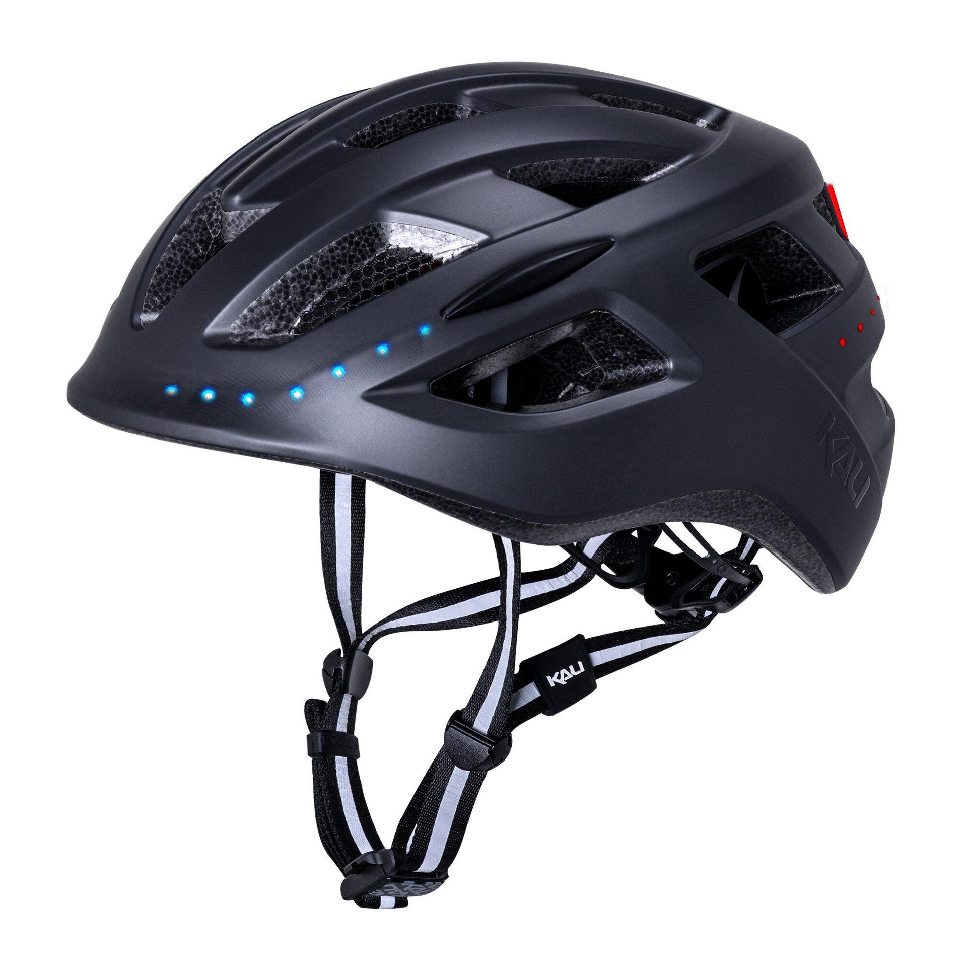 Kask do jazdy na rowerze Kali z wbudowanym oświetleniem czarny matowy