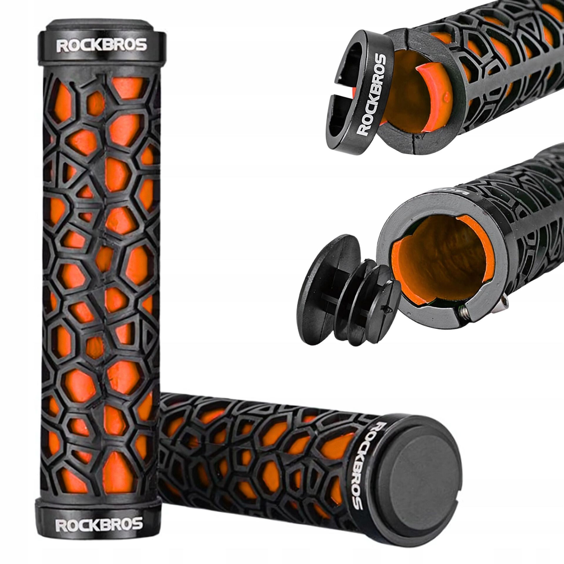 Gripy rowerowe chwyty z gumy przyczepne śr. 22mm czarne ROCKBROS