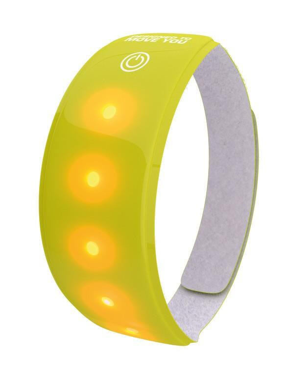 Wowow Wowow Opaska z 5 diodami LED 3M z zapięciem na rzepy, yellow 2019 Opaski odblaskowe 2028002430
