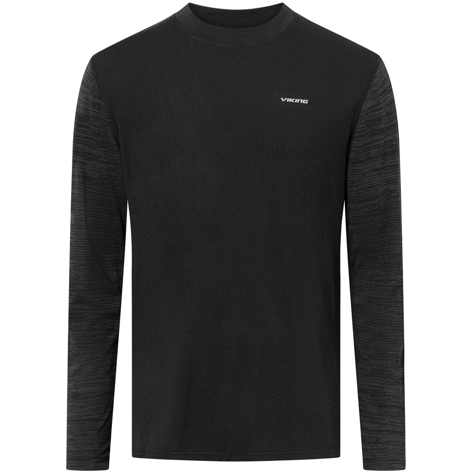 Bluza termoaktywna męska z wełny merino i bambusa Viking Novena Man Longsleeve 0900 czarny L