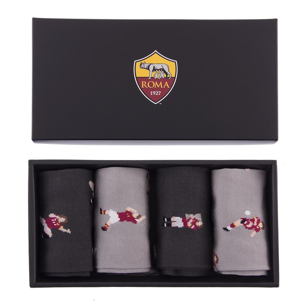 Zestaw skarpetek casual dla dorosłych - Dorosły - AS Roma - Czarny