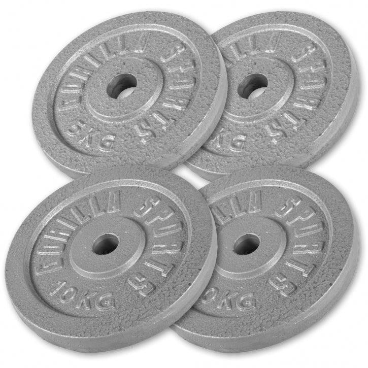 Gorilla Sports 30kg (2x10kg, 2x5kg) Zestaw Obciążeń Żeliwnych (100134-00002-0115)