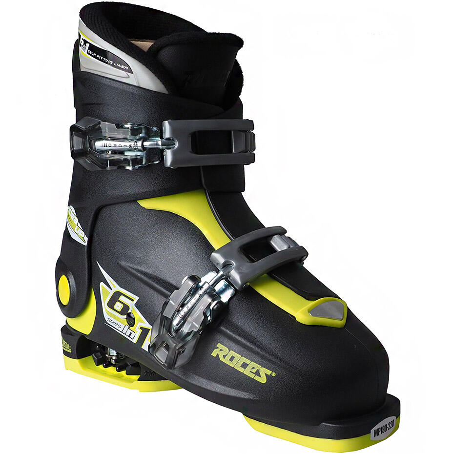 ROCES Idea Up 19.0 22.0 z dwoma zawiasami umożliwia dziecięca na buty narciarskie, Black/Silver, 30 35 450491