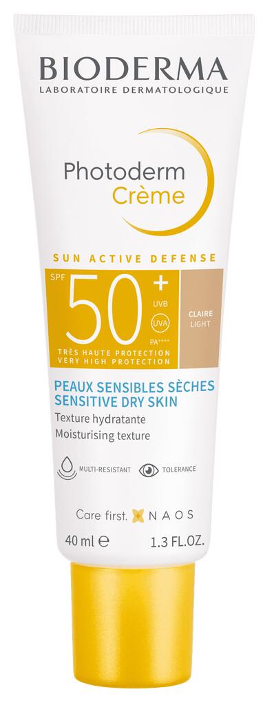 Krem przeciwsłoneczny dla wrażliwej i suchej skóry Bioderma Photoderm Light Colour Cream SPF50+ 40 ml (3701129803516)