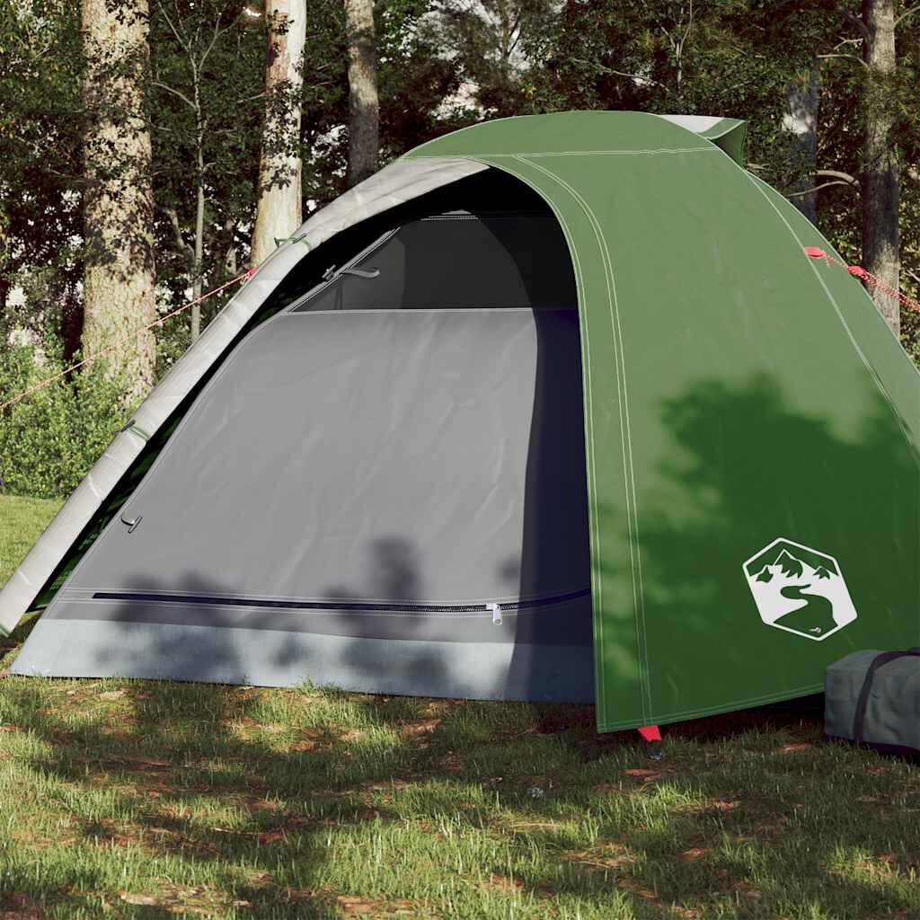 vidaXL Namiot turystyczny, 4-os., zielony, 267x272x145 cm, tafta 185T